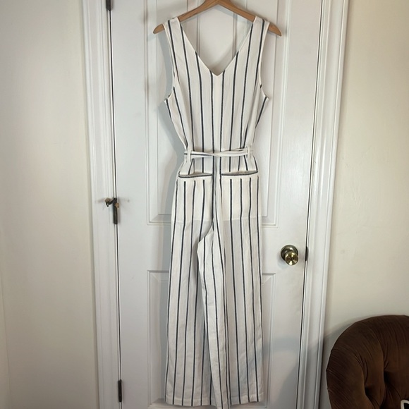 Outerknown | 100% Cotton Weekender White & Blue Striped Jumpsuit Size Small - Picture 8 of 12
